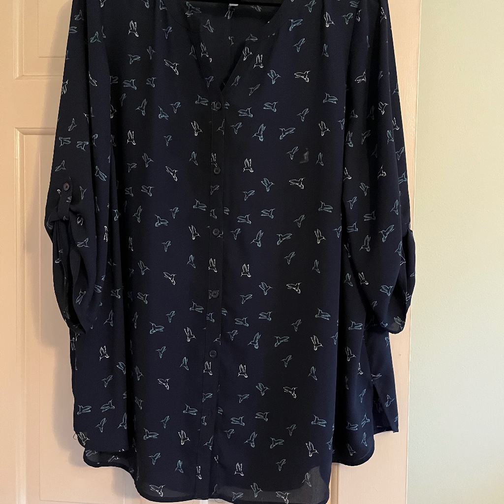 Navy Polyester Blouse
